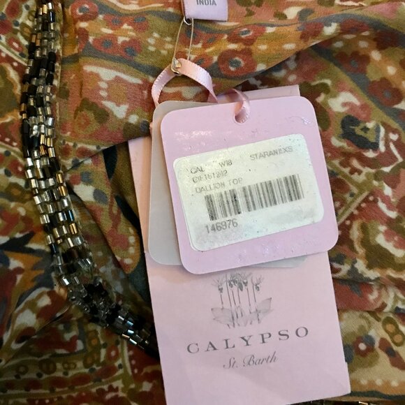 Calypso St Barth Beaded Dallion Tunic Top - Picture 8 of 8